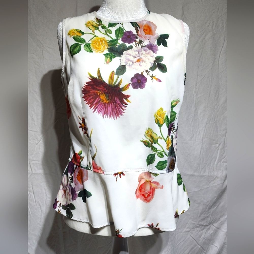 Liz Claiborne Floral Print Peplum Blouse